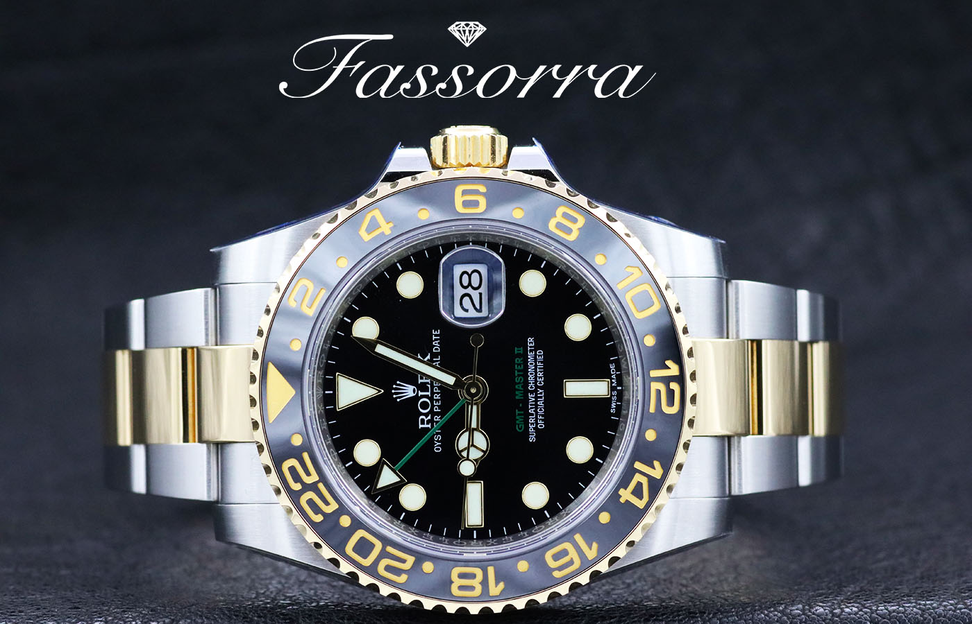 rolex half gold gmt