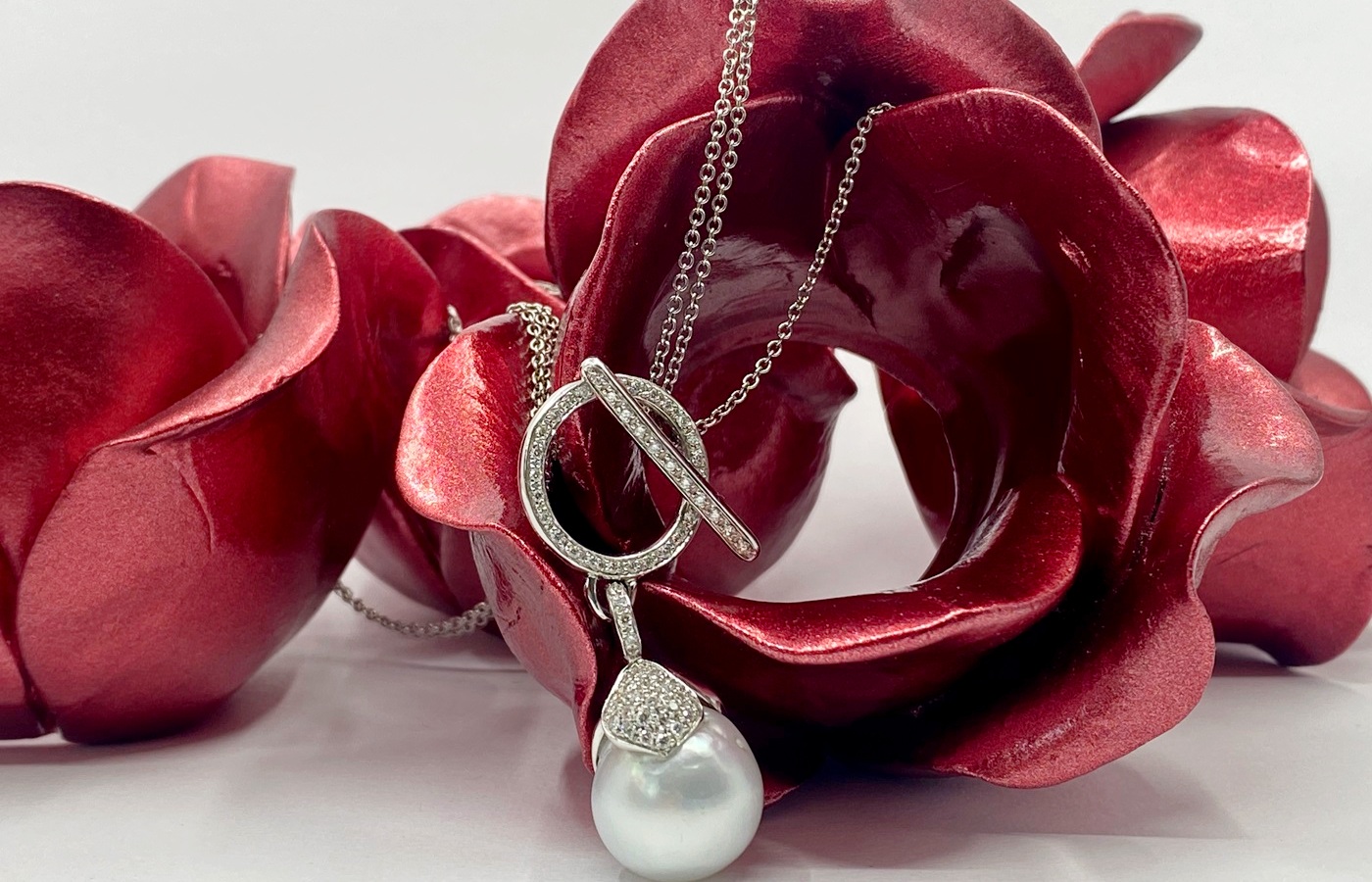 Collana con Perla e Brillanti